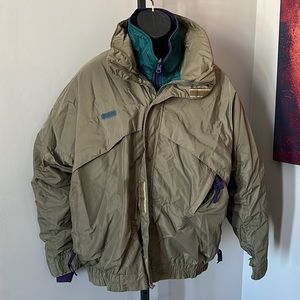 Columbia VINTAGE XL Whirlibird Coat Reversible Windbreaker 3 in 1